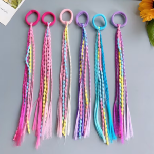 Coletas Elásticas con Trenzas de Colores para Peinados
