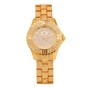 Reloj De Pulsera Para Mujer Oro Lujo De Cristal Relojes Con Diamantes Relojes